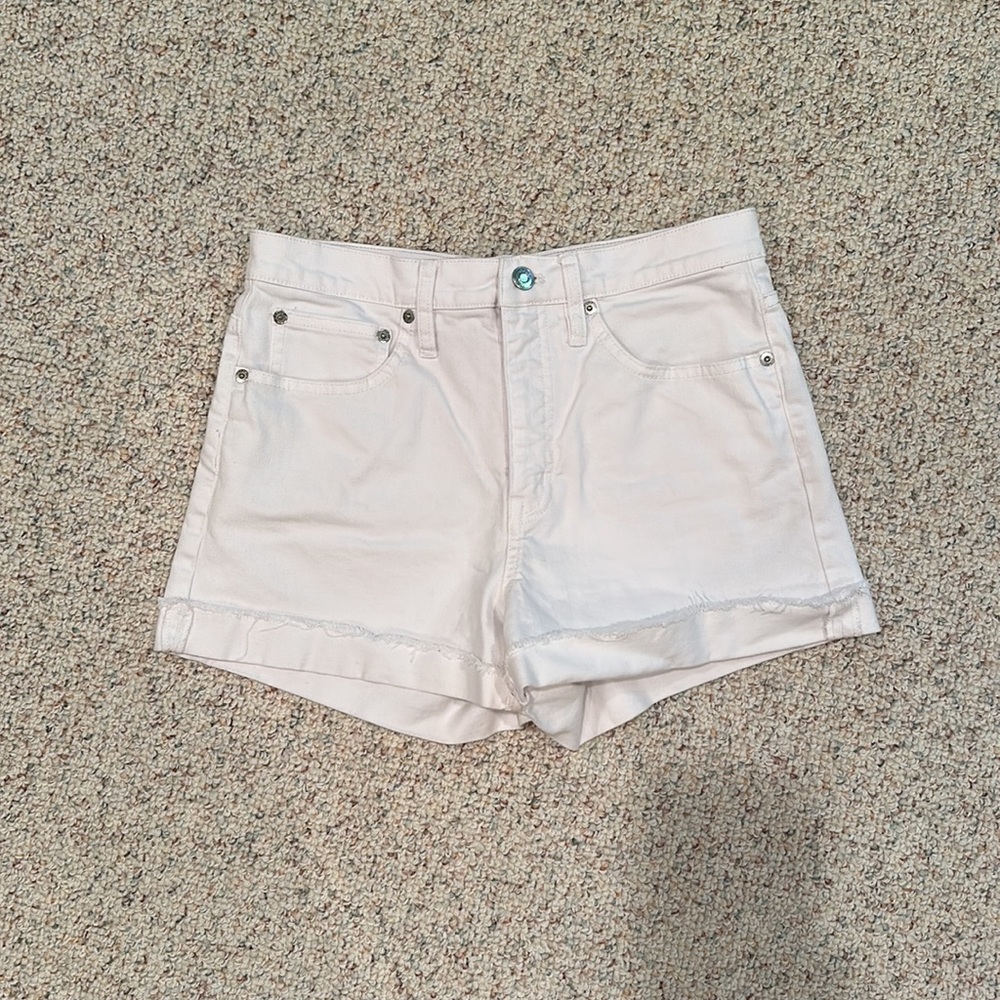 J.Crew high rise white jean shorts. Size 27
